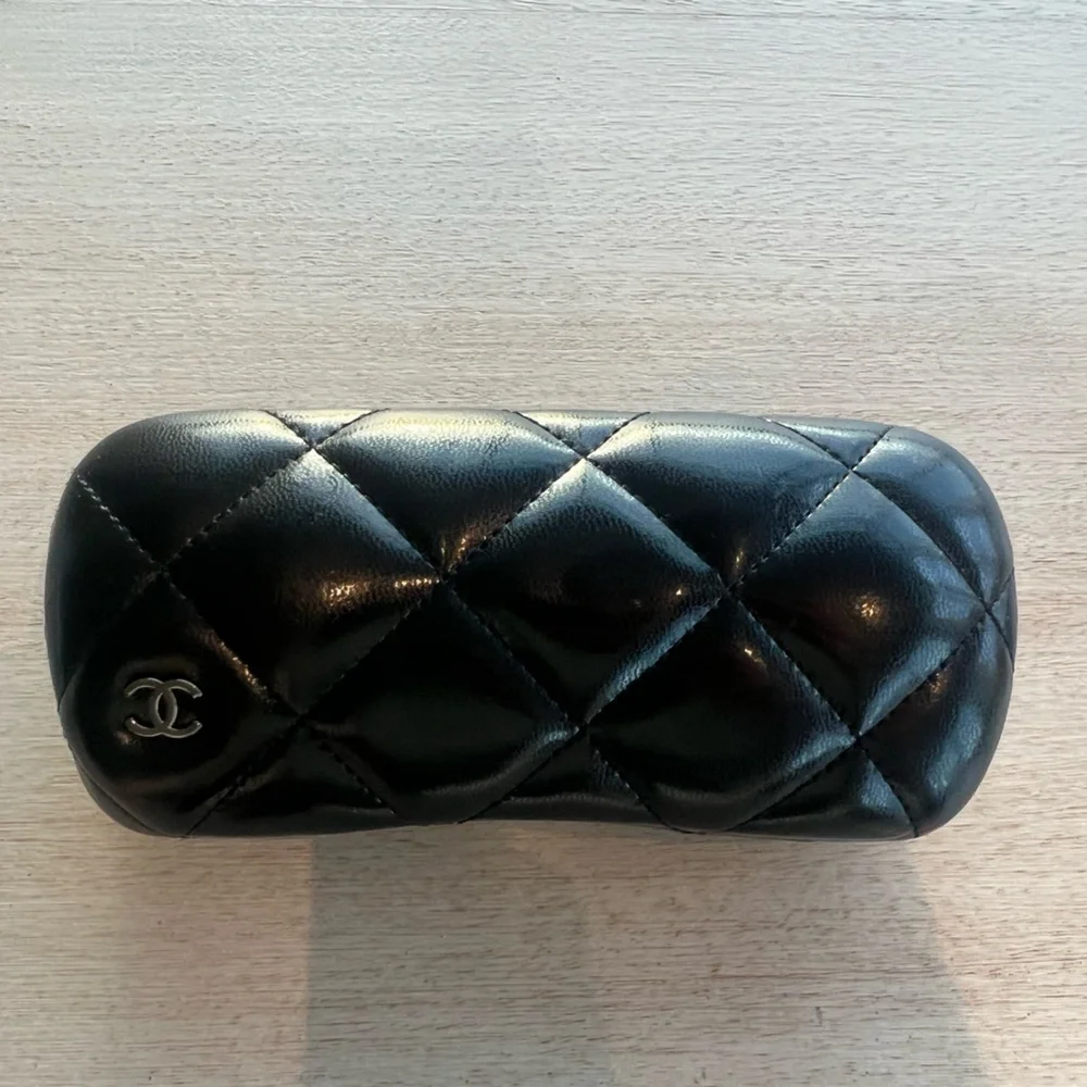 CHANEL | Accessories | Chanel Quilted Black Leather Glasses  display picture 1